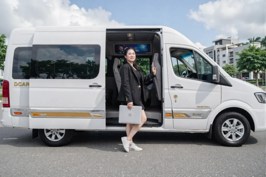 Xe Limousine màu trắng mở cửa